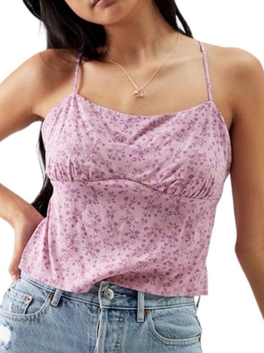 Kendall & Kylie Open Back Floral Top